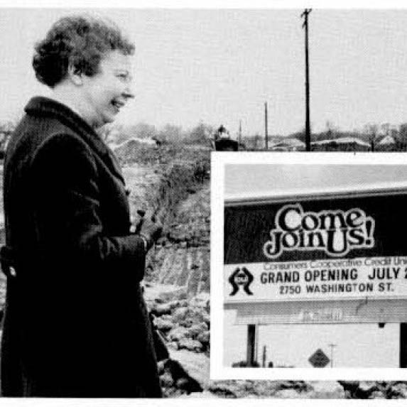 Ellen Sandvick Ellen Sandvick, chairman of Consumers Cooperative Credit Union 1958 - 1965