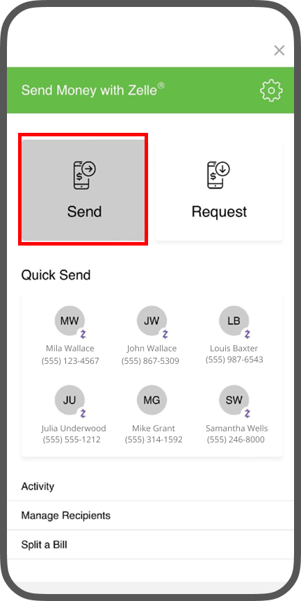 Step 2 Zelle send Step 2 Zelle send