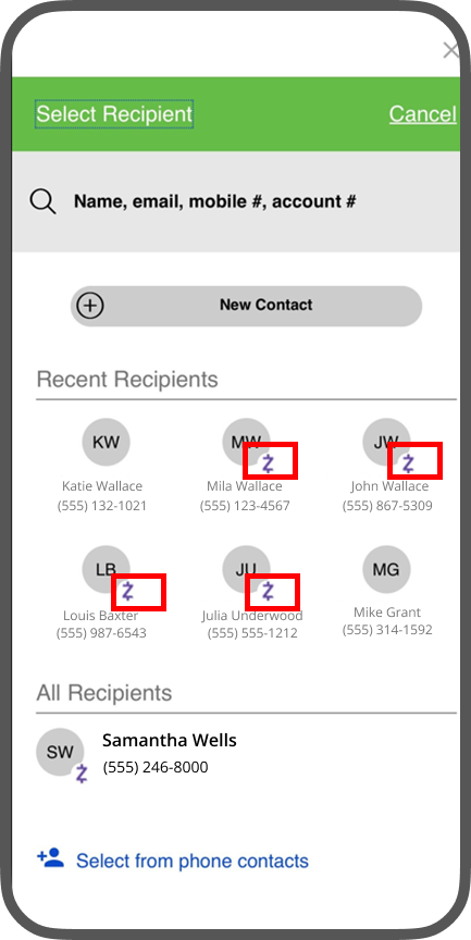 Step 4 to add Contacts in Zelle app Step 4 to add Contacts in Zelle app